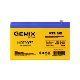 Аккумуляторные батареи Аккумуляторная батарея Gemix HR12072 Жовтий